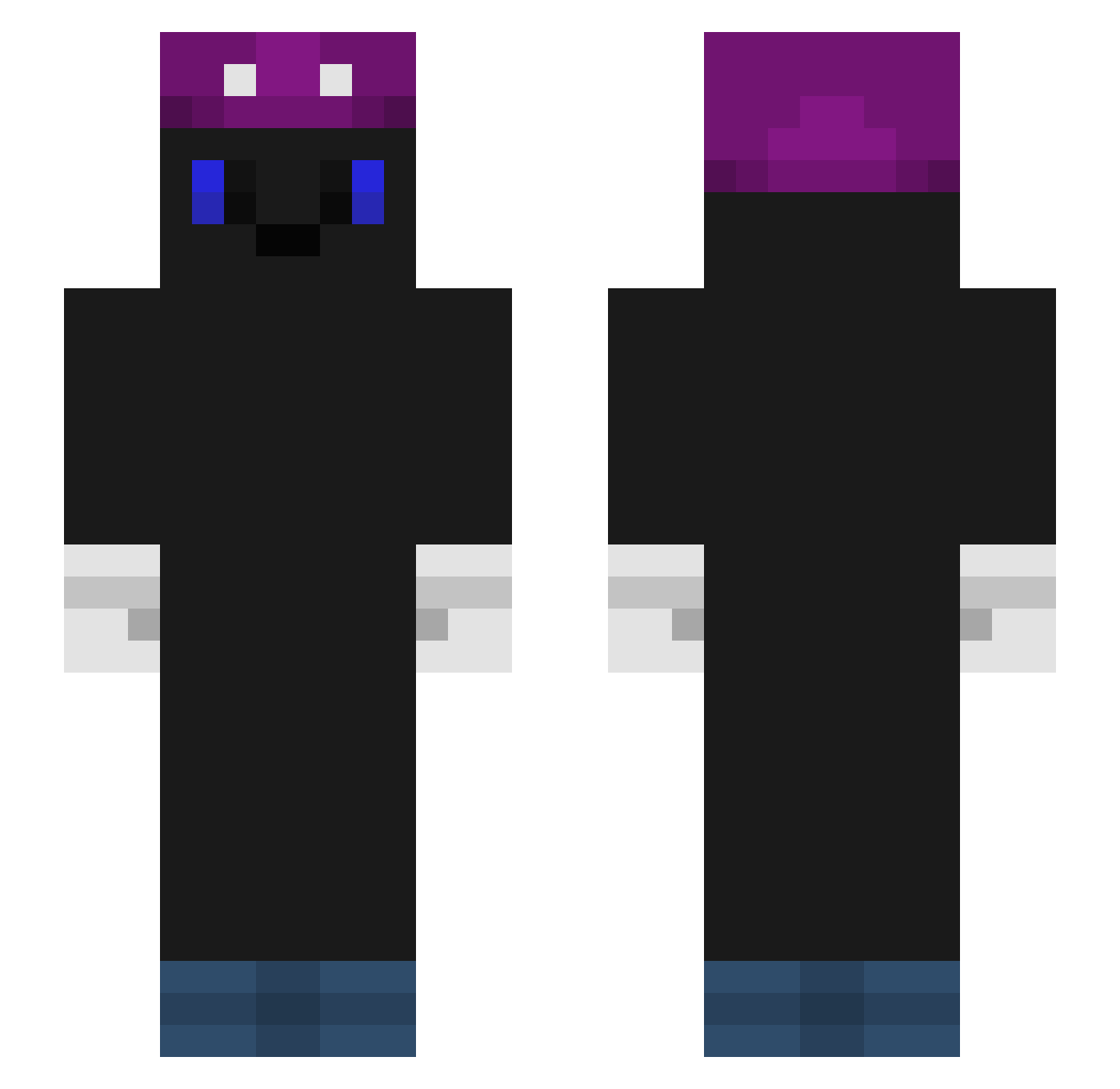 Baha66 Minecraft skin, front and back view