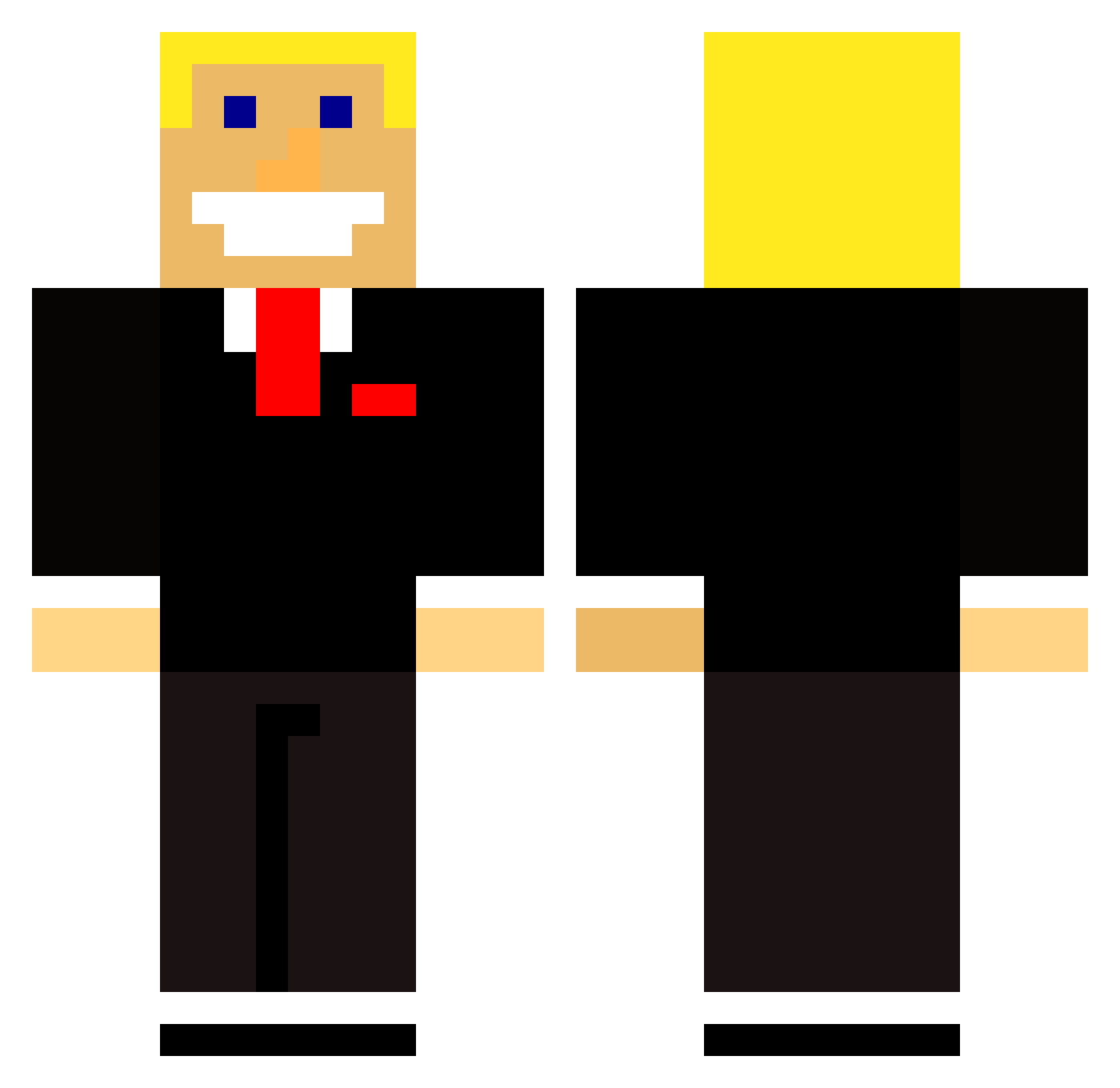 Unless Minecraft skin, front and back view