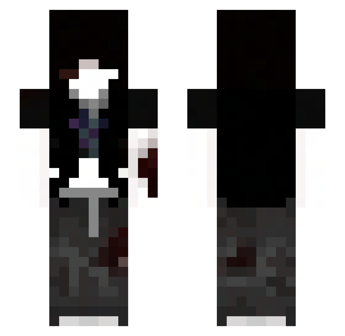 rpyq Minecraft skin, front and back view