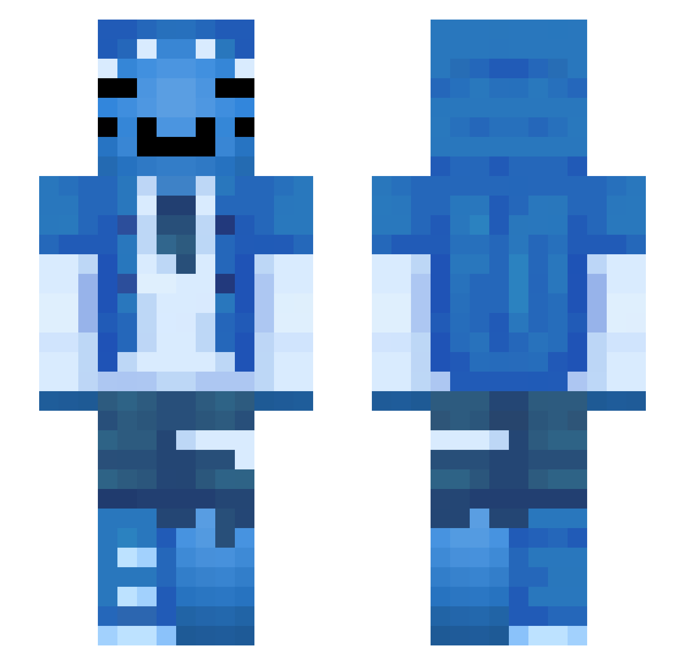 xwdn Minecraft skin, front and back view