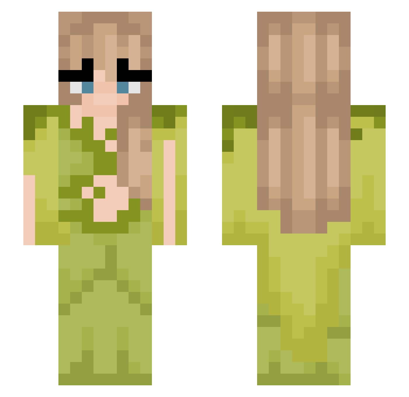 ffolklore Minecraft skin, front and back view