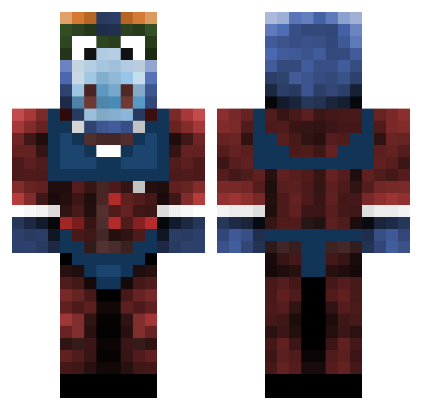 85th Minecraft skin, front and back view