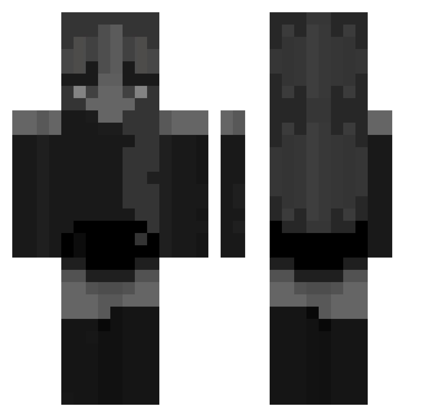 ponderance Minecraft skin, front and back view