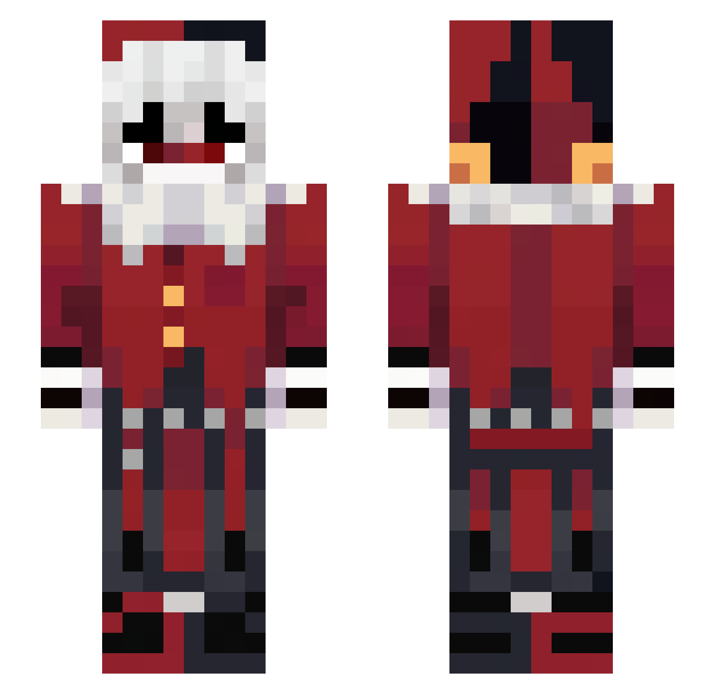 ZarkavFreak Minecraft skin, front and back view