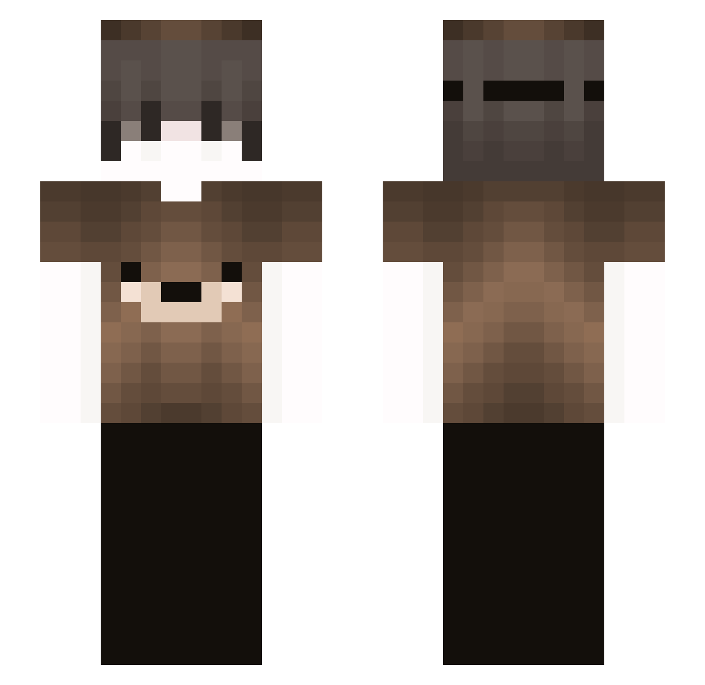 PowerGames1 Minecraft skin, front and back view