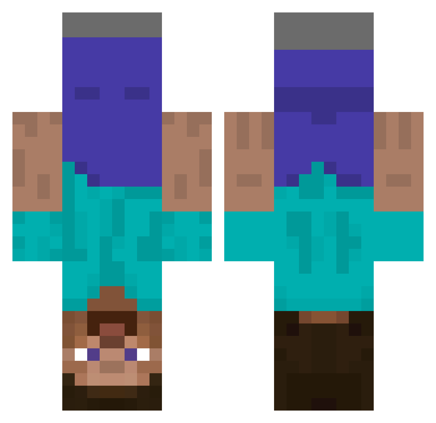 voyn0vlad Minecraft skin, front and back view