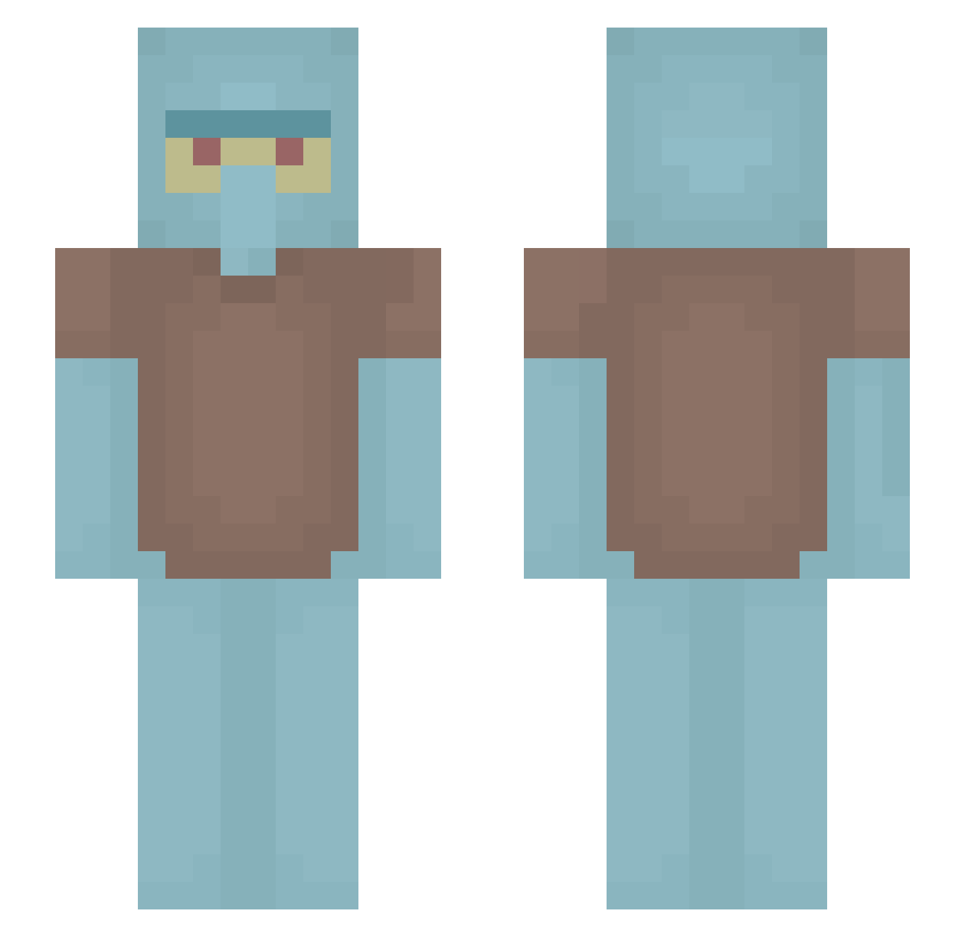 sankyboy Minecraft skin, front and back view