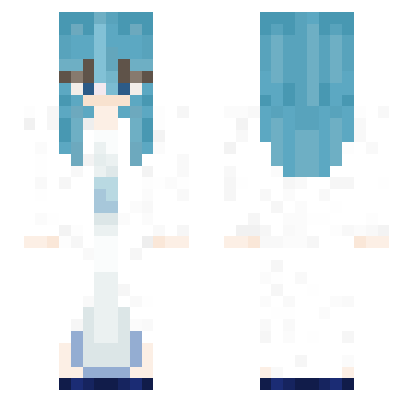 Yukiin Minecraft skin, front and back view