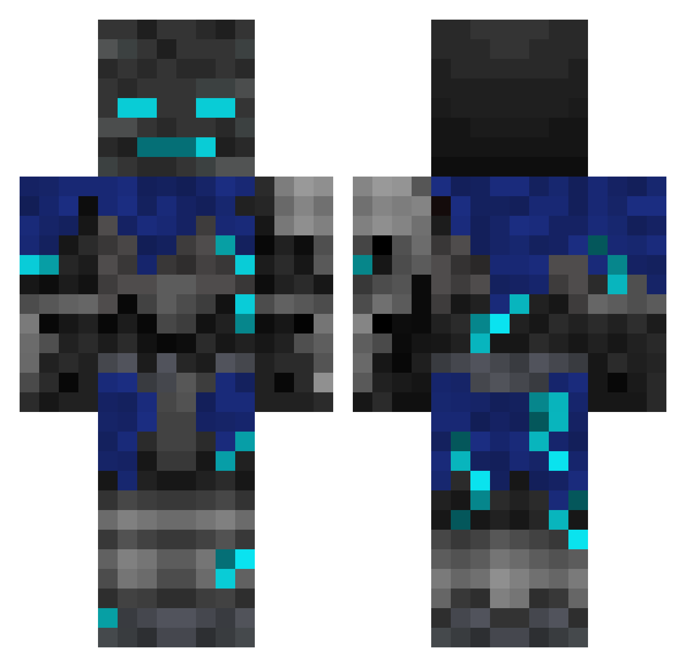 LucVitel Minecraft skin, front and back view