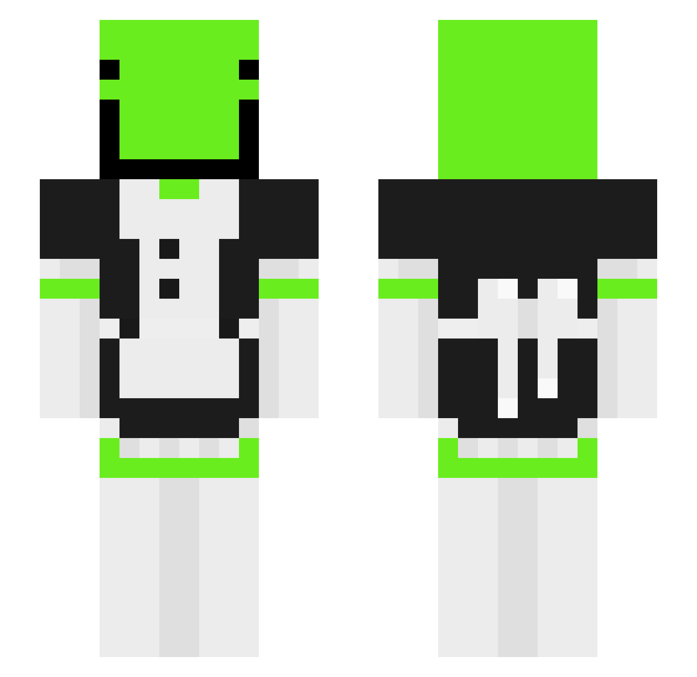 Zatotm Minecraft skin, front and back view