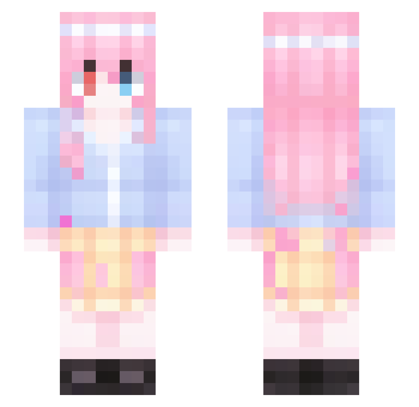 TimeGoesSlowly_J Minecraft skin, front and back view