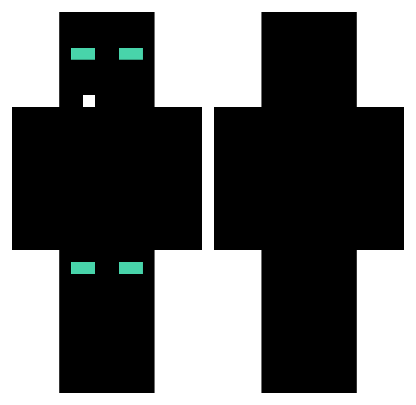 realEndernoodles Minecraft skin, front and back view