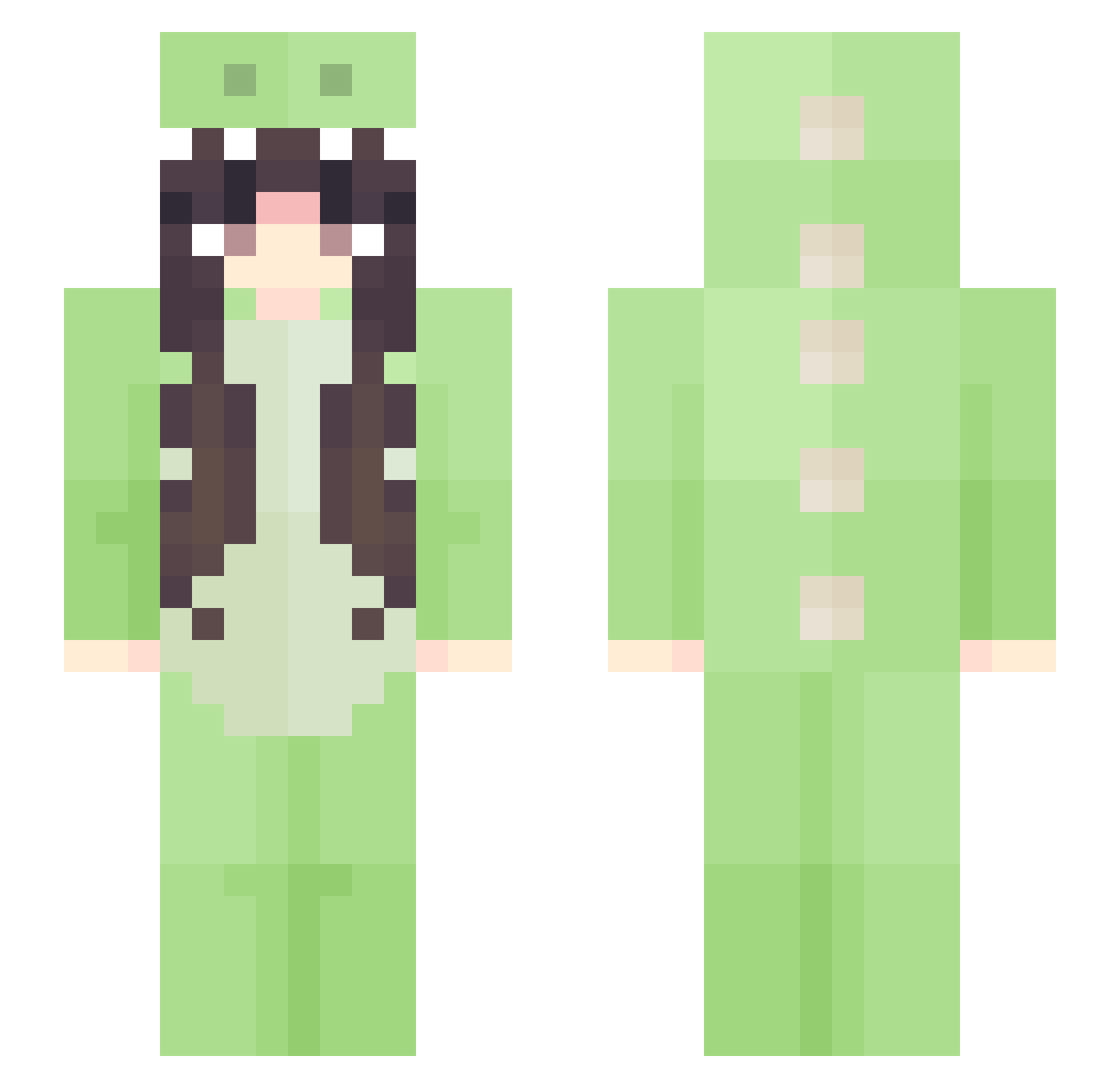 2April Minecraft skin, front and back view
