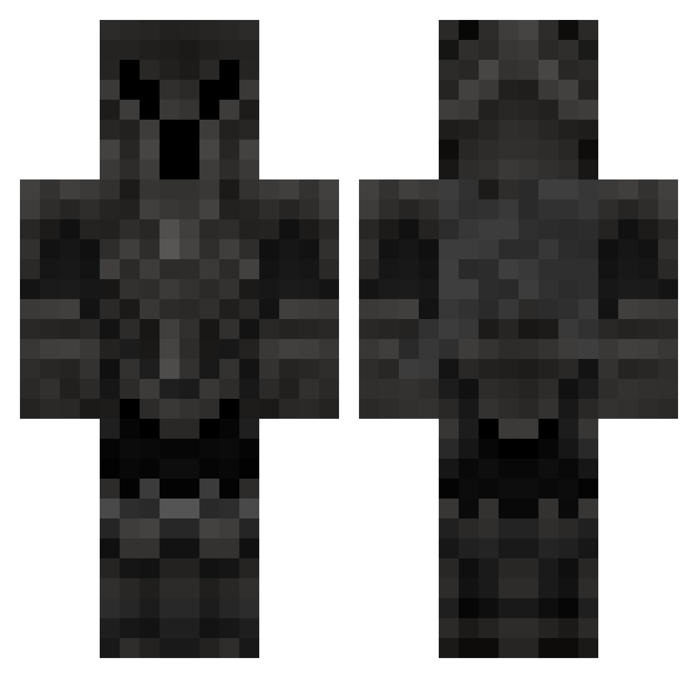 svgs Minecraft skin, front and back view