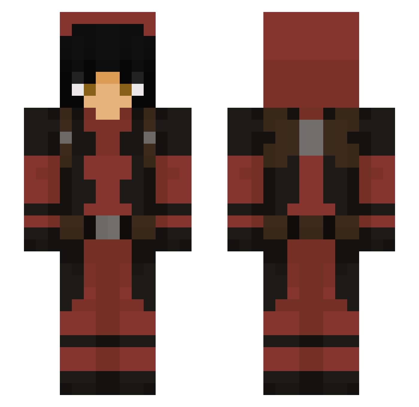 sumufish Minecraft skin, front and back view