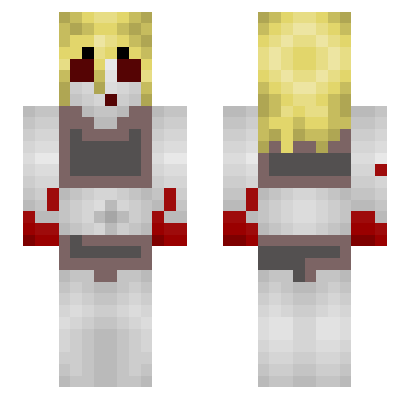 shixxeeee Minecraft skin, front and back view