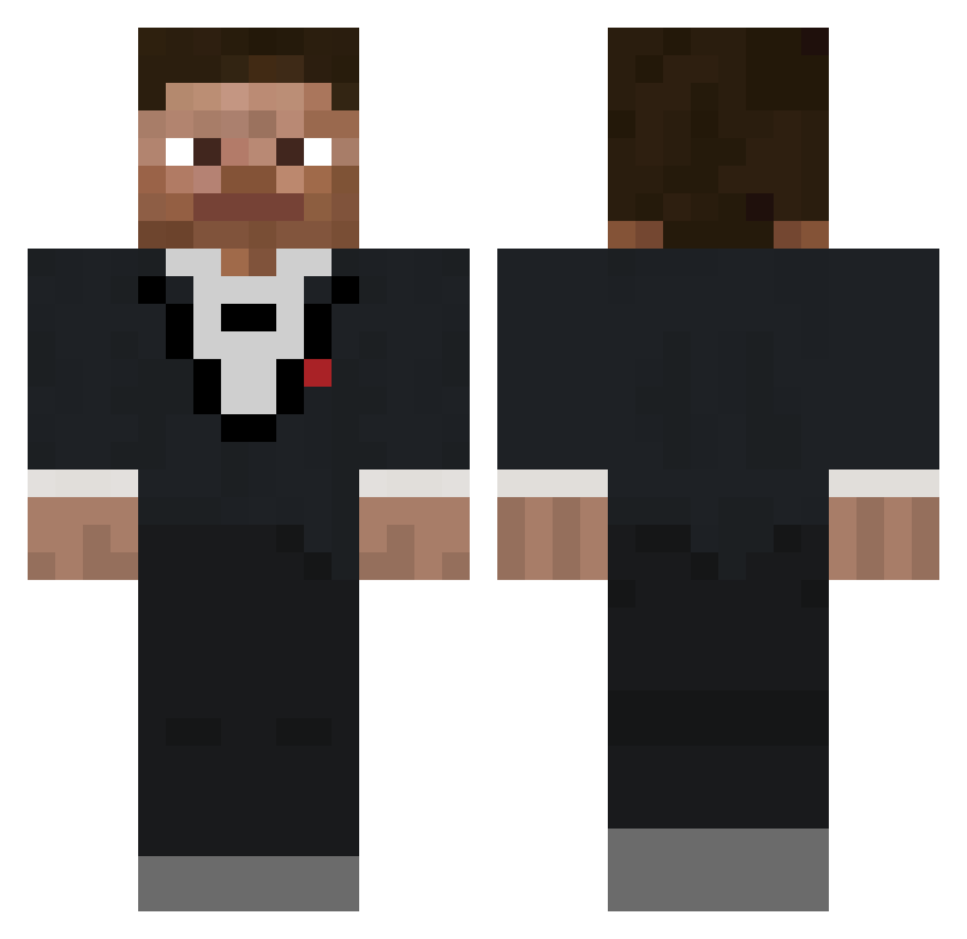 Zyperrs Minecraft skin, front and back view