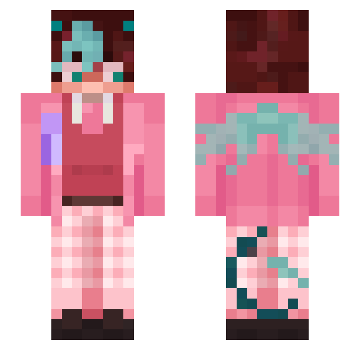 tibbycaps Minecraft skin, front and back view