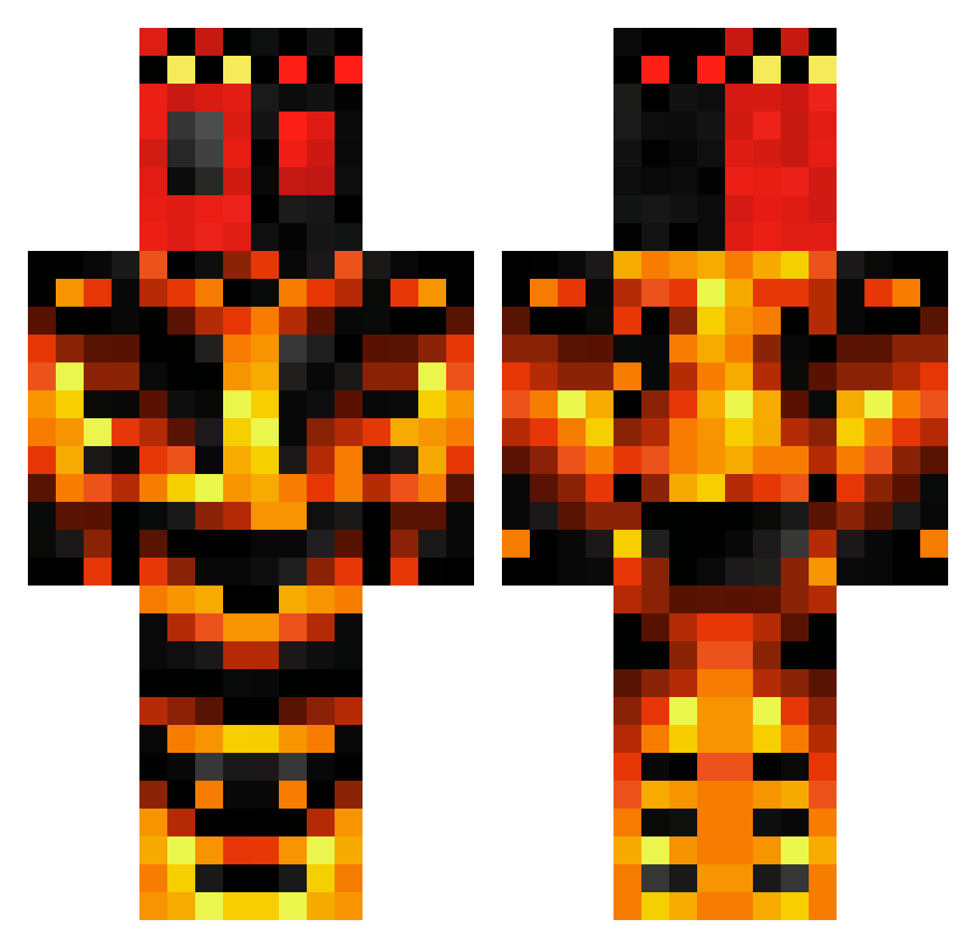 Whicey Minecraft skin, front and back view