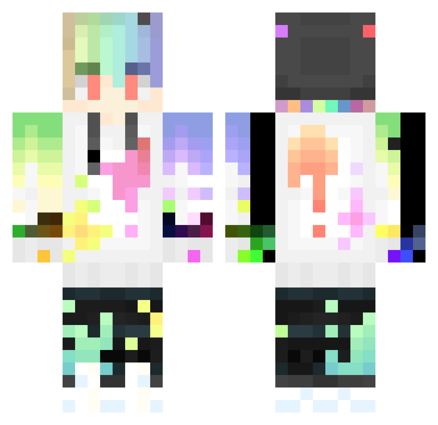 MakoTatsuya Minecraft skin, front and back view