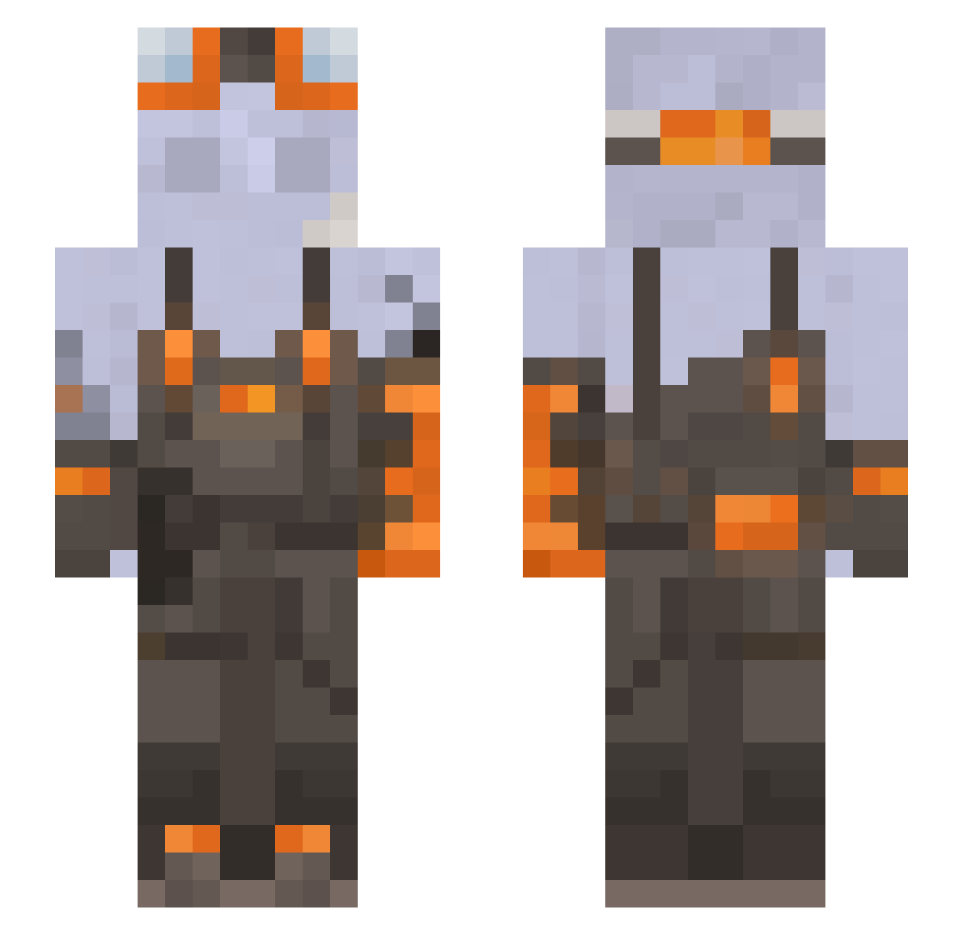 z3r033 Minecraft skin, front and back view