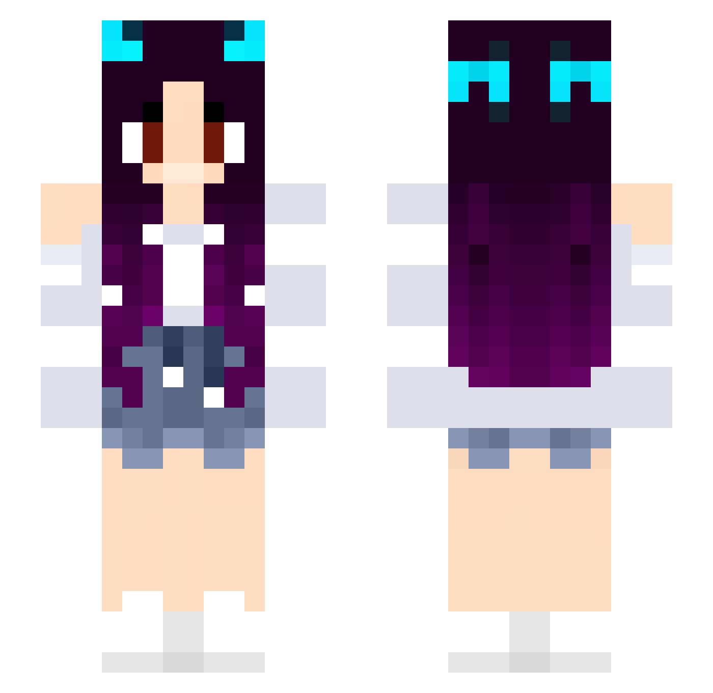 Pao_Nyan Minecraft skin, front and back view