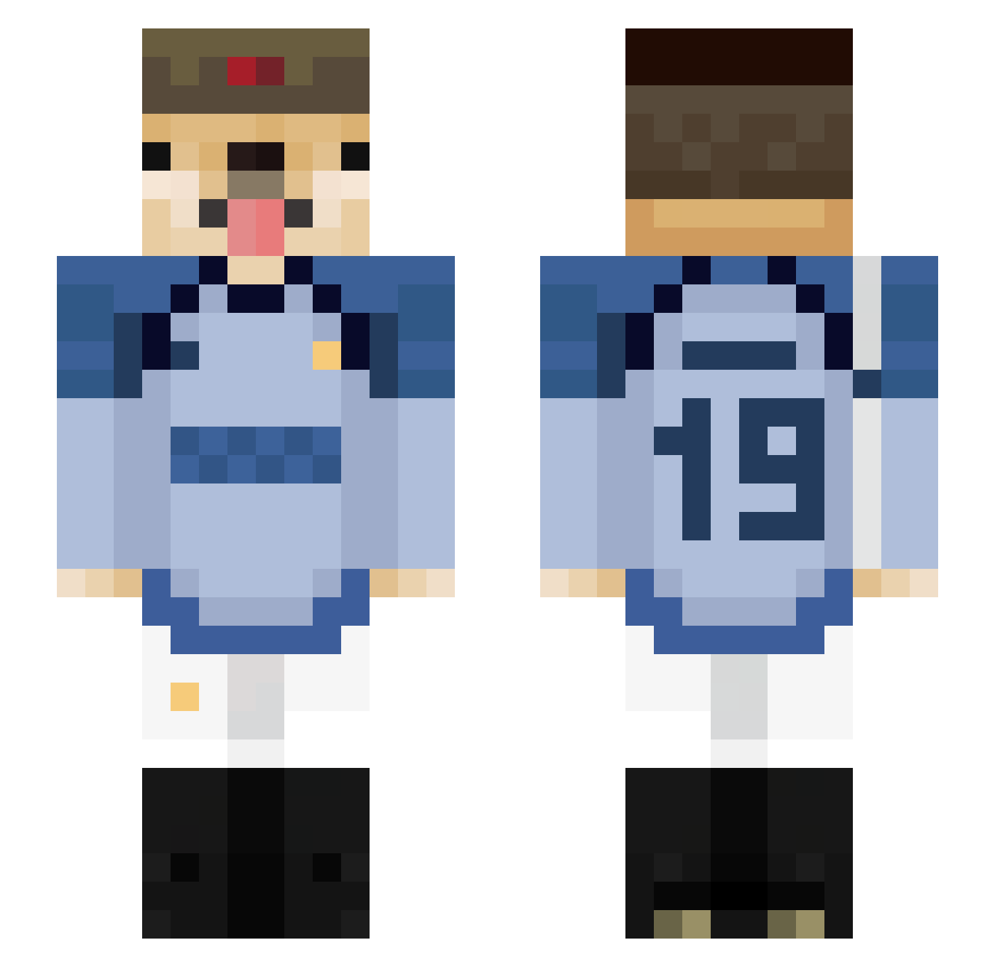 N1ki19 Minecraft skin, front and back view