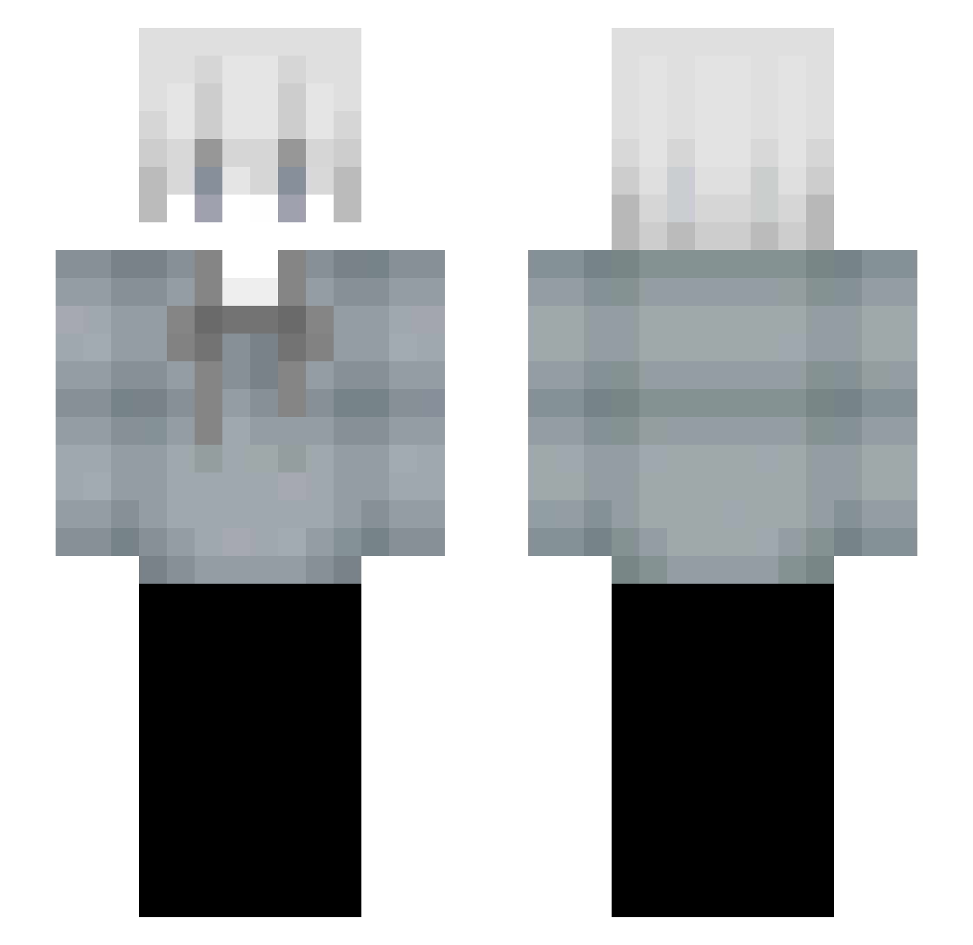 gothless Minecraft skin, front and back view