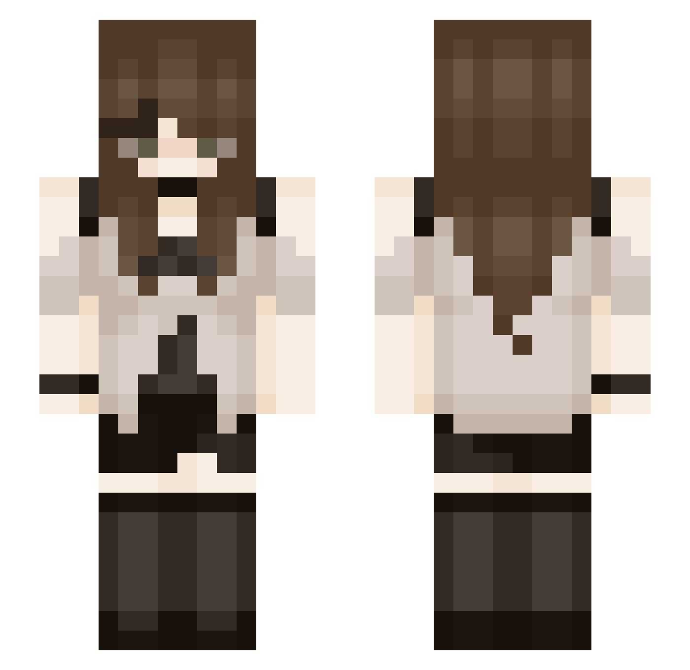 oogooly Minecraft skin, front and back view