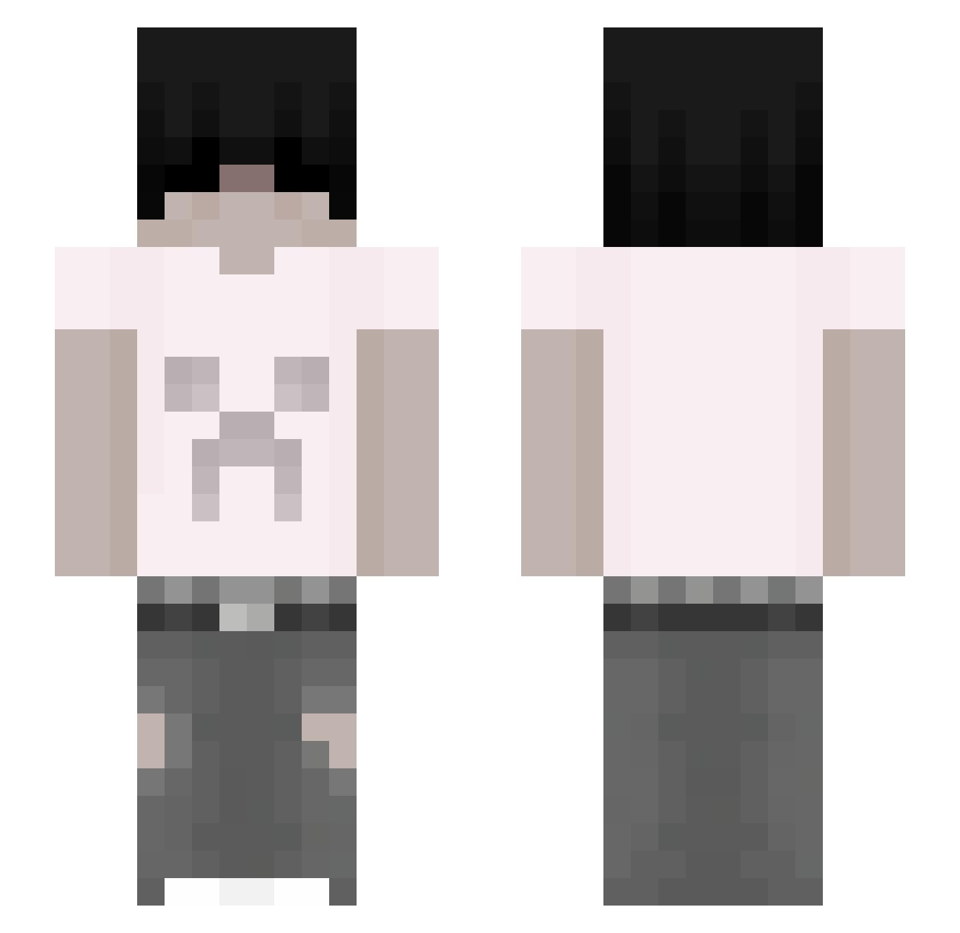 DTMX74 Minecraft skin, front and back view