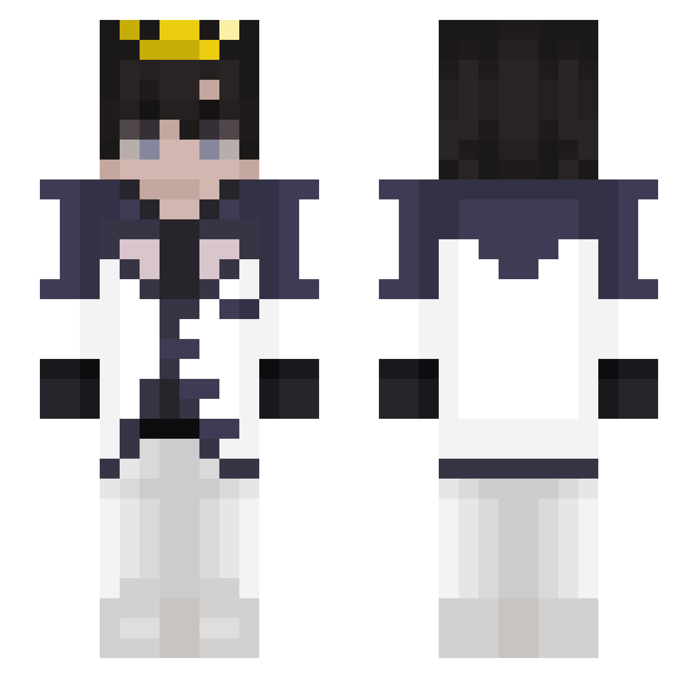 T0sssa Minecraft skin, front and back view