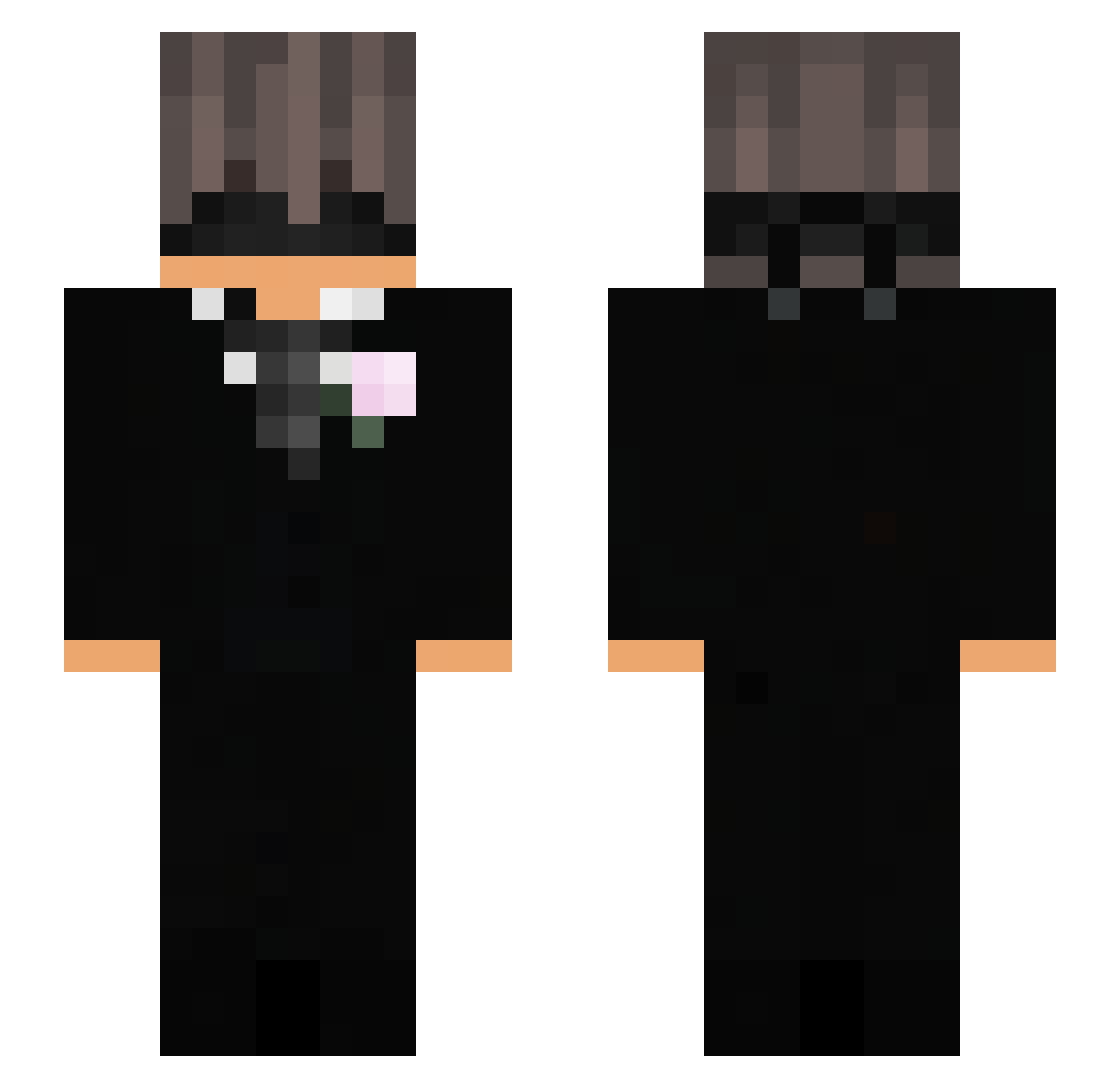 iiyzxaa Minecraft skin, front and back view