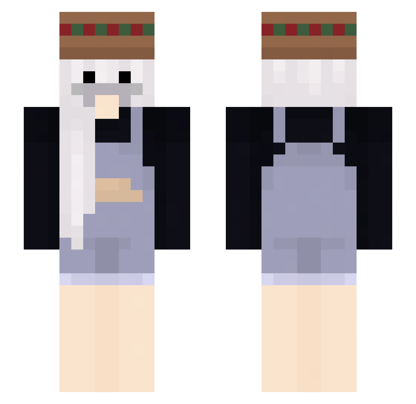 mkeu Minecraft skin, front and back view