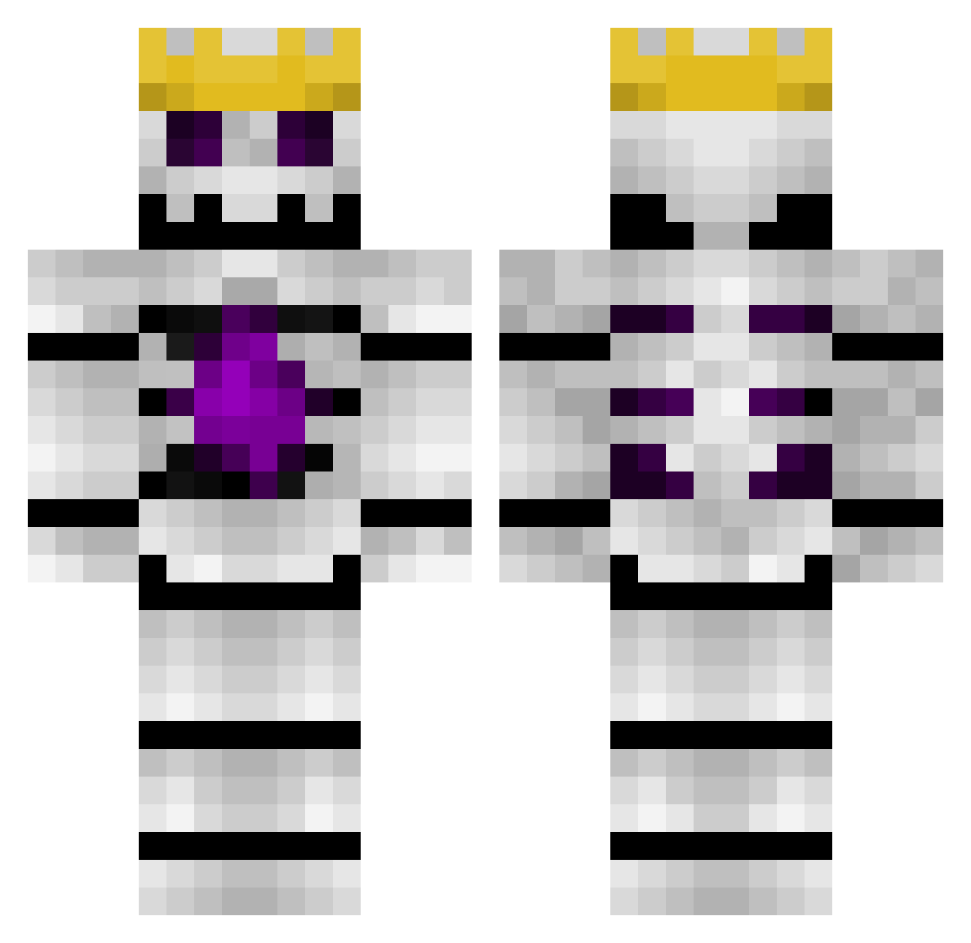 Skele_K Minecraft skin, front and back view
