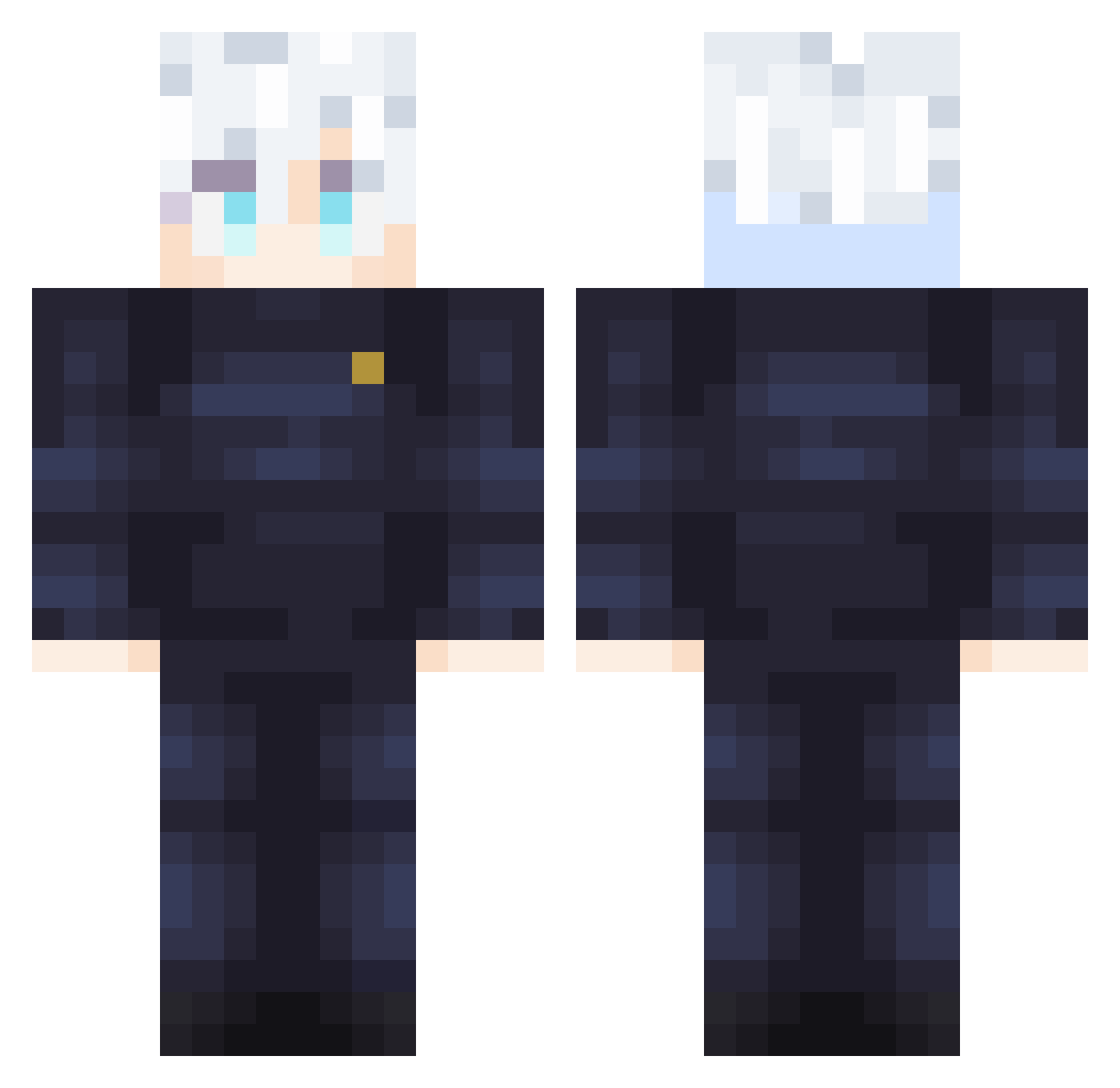 TNQR_knight Minecraft skin, front and back view