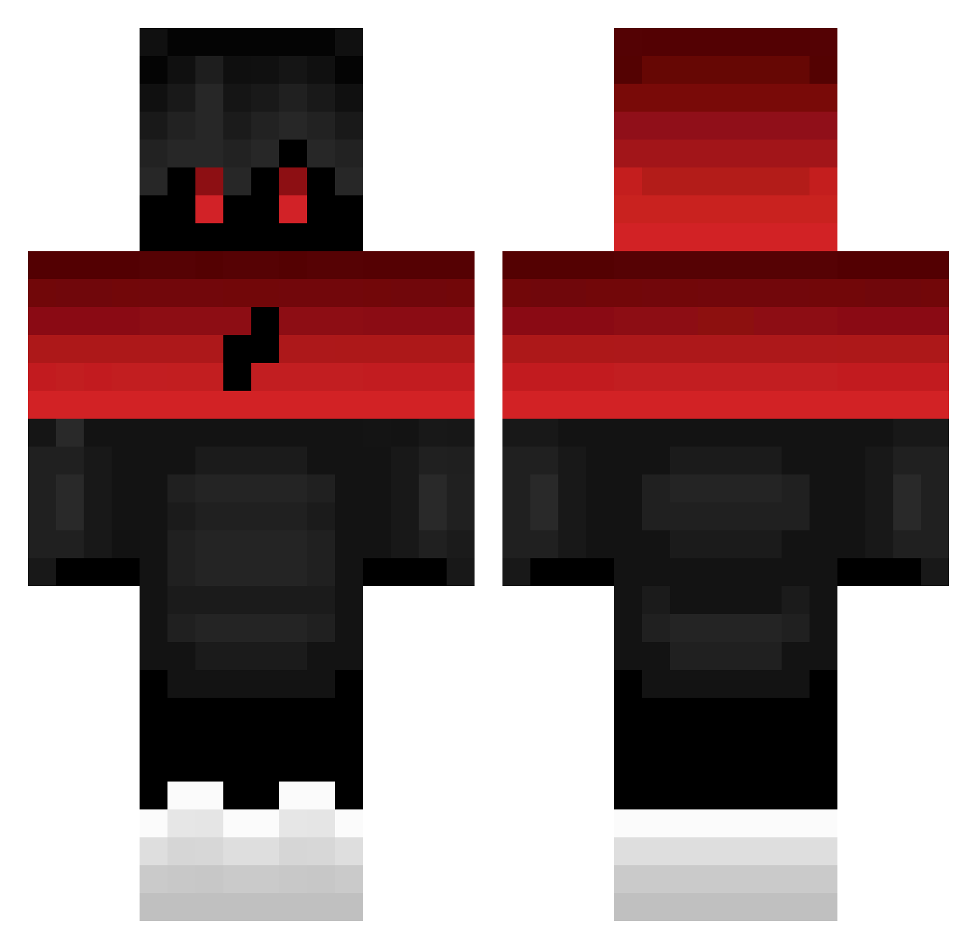 kikac Minecraft skin, front and back view