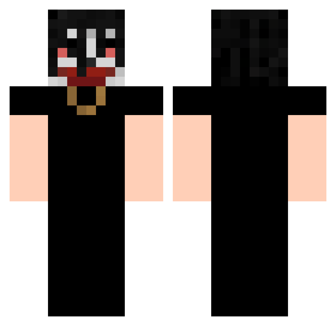 Paragraph Minecraft skin, front and back view