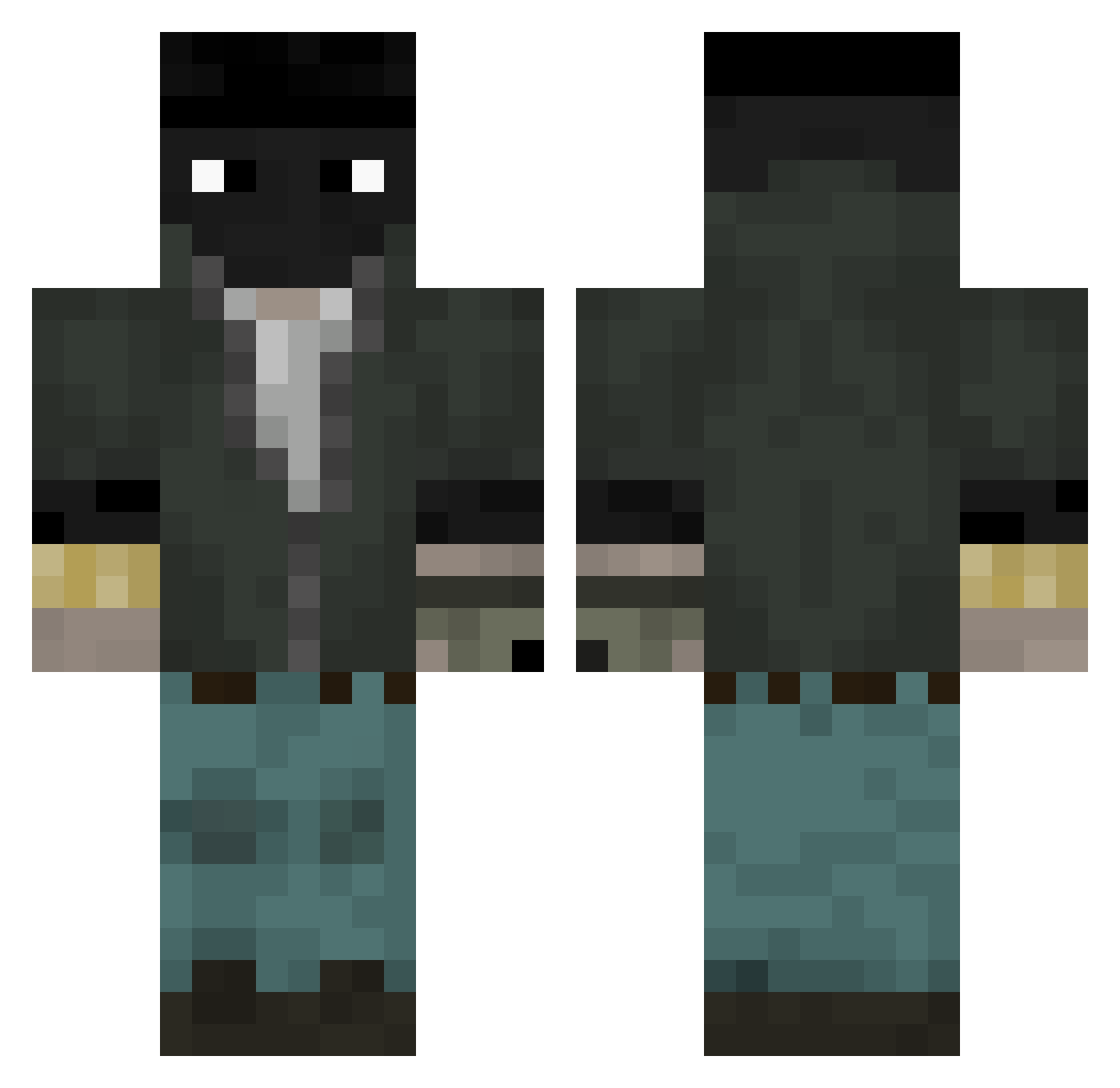 XAArough Minecraft skin, front and back view