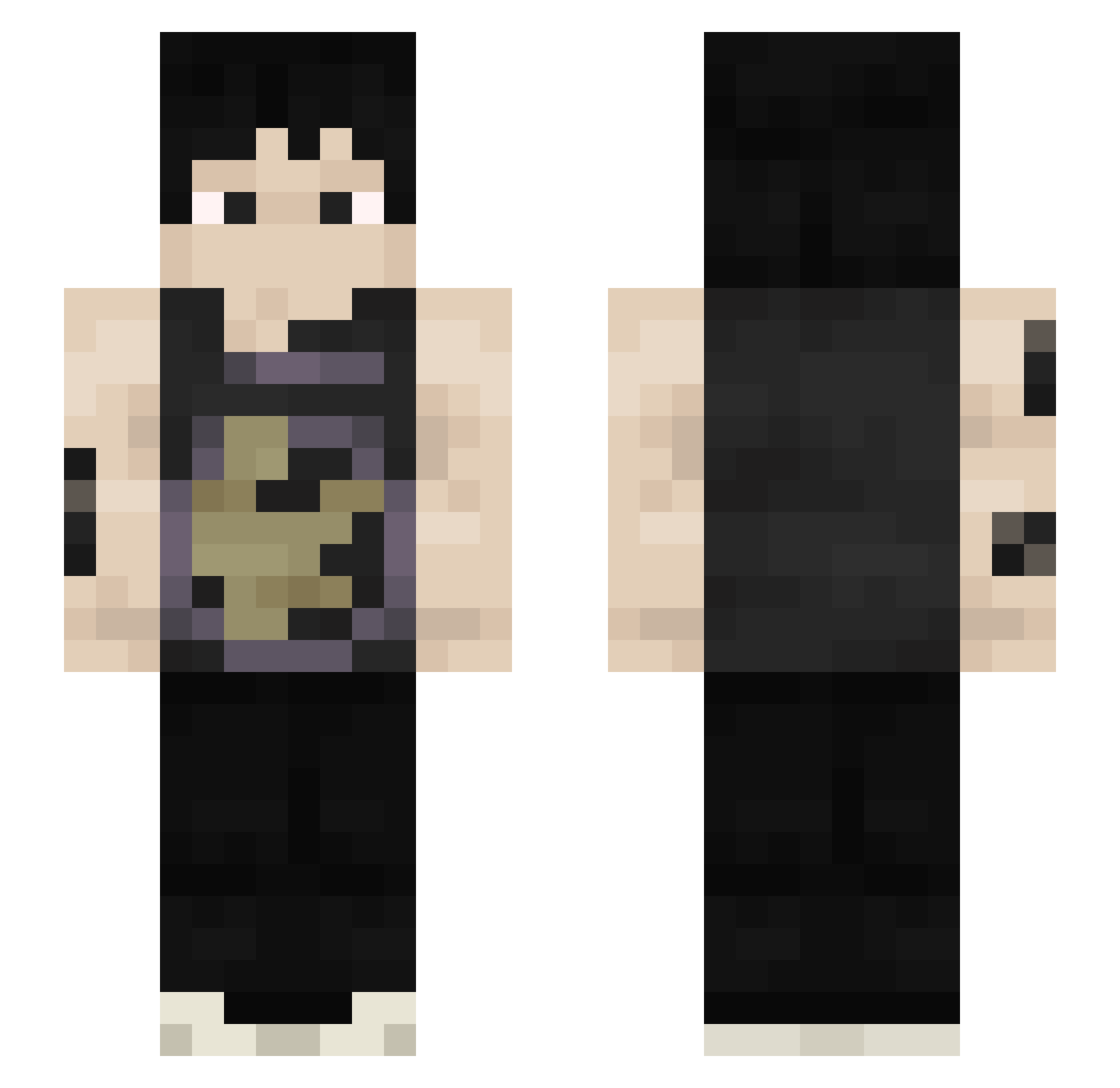 sasha222 Minecraft skin, front and back view
