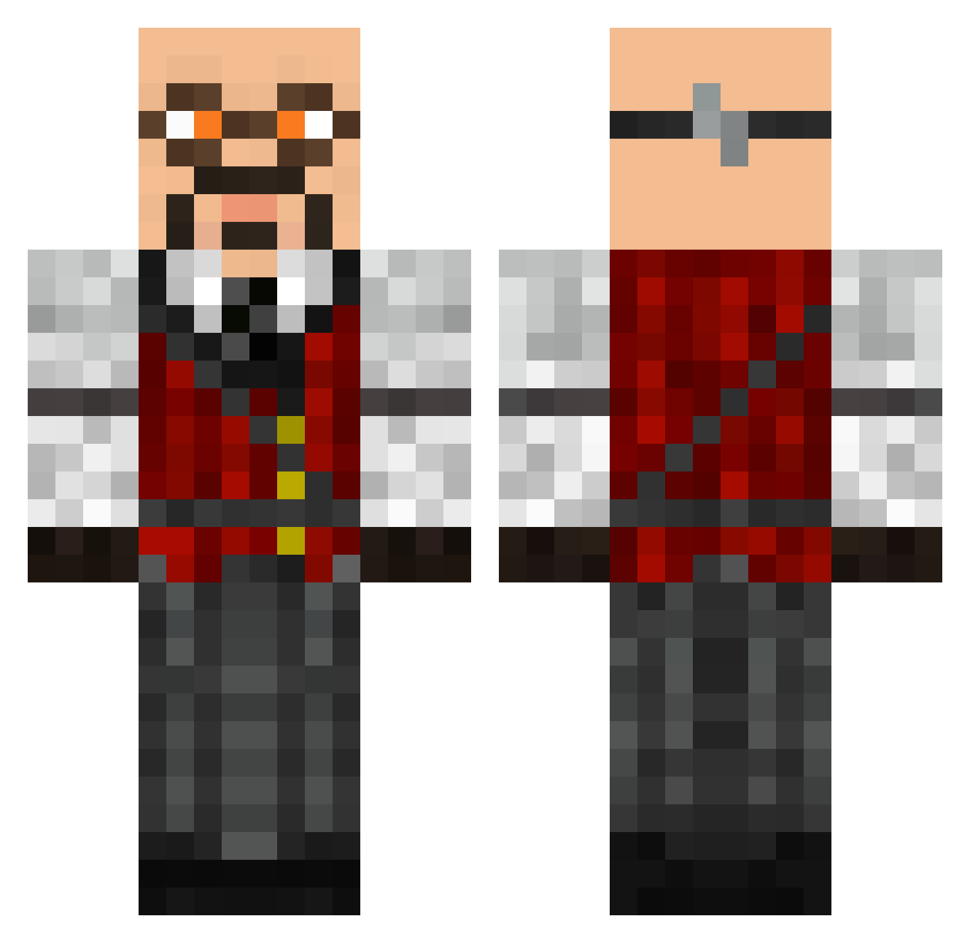 Zahr074 Minecraft skin, front and back view