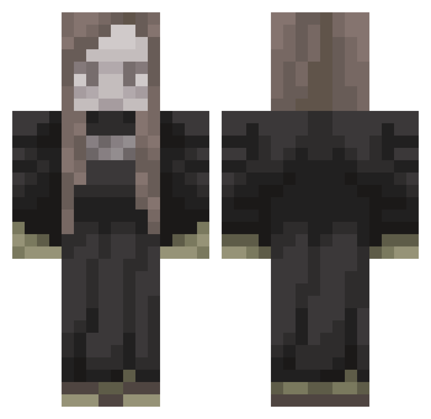 RetroHarbing3r Minecraft skin, front and back view