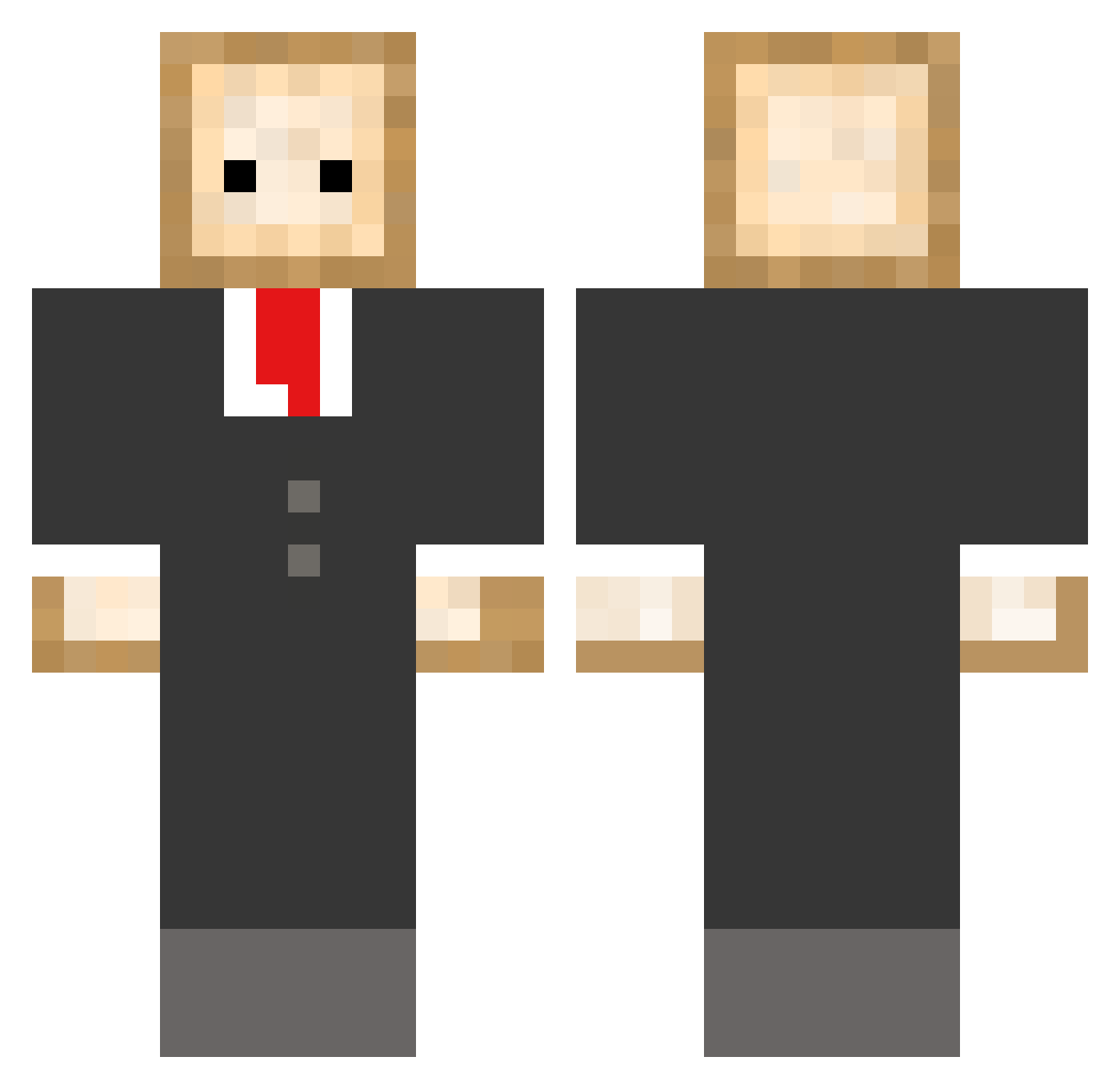 olliebool Minecraft skin, front and back view