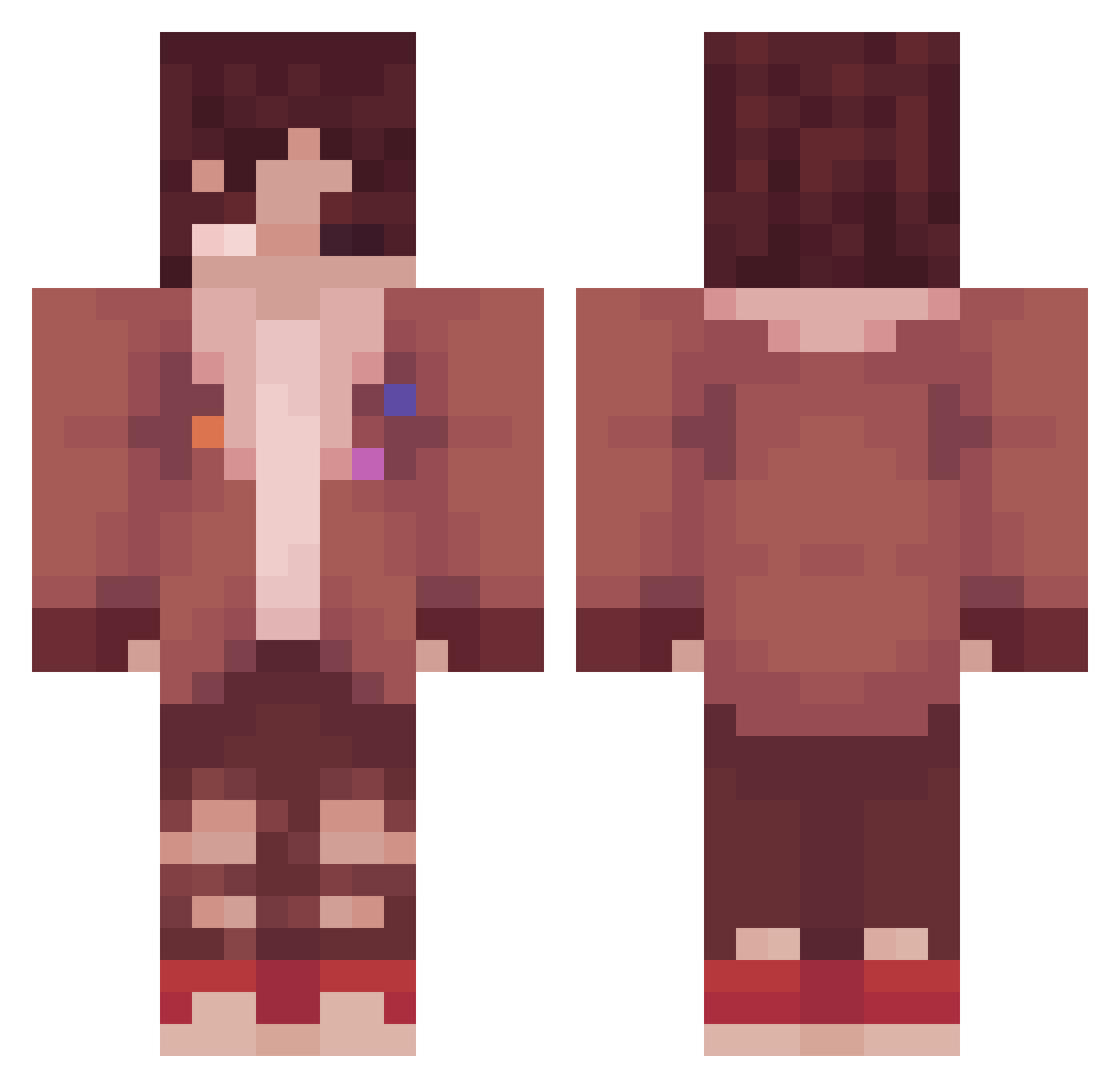 takolak Minecraft skin, front and back view