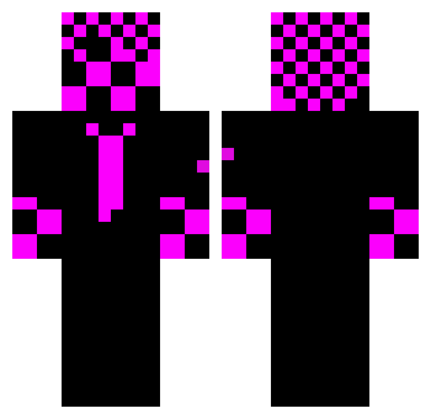 Q_W_A_Z_E Minecraft skin, front and back view