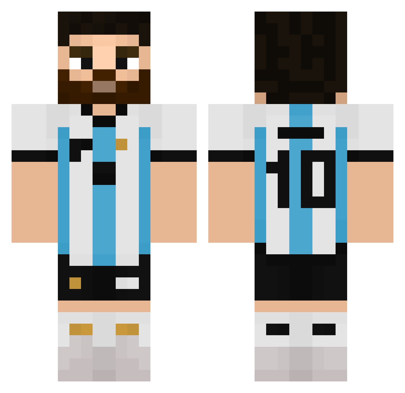 LukaHD1234 Minecraft skin, front and back view