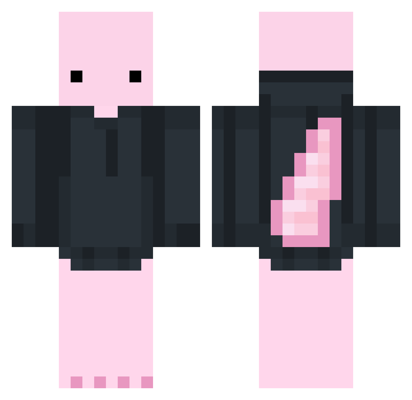 Lenakraft Minecraft skin, front and back view