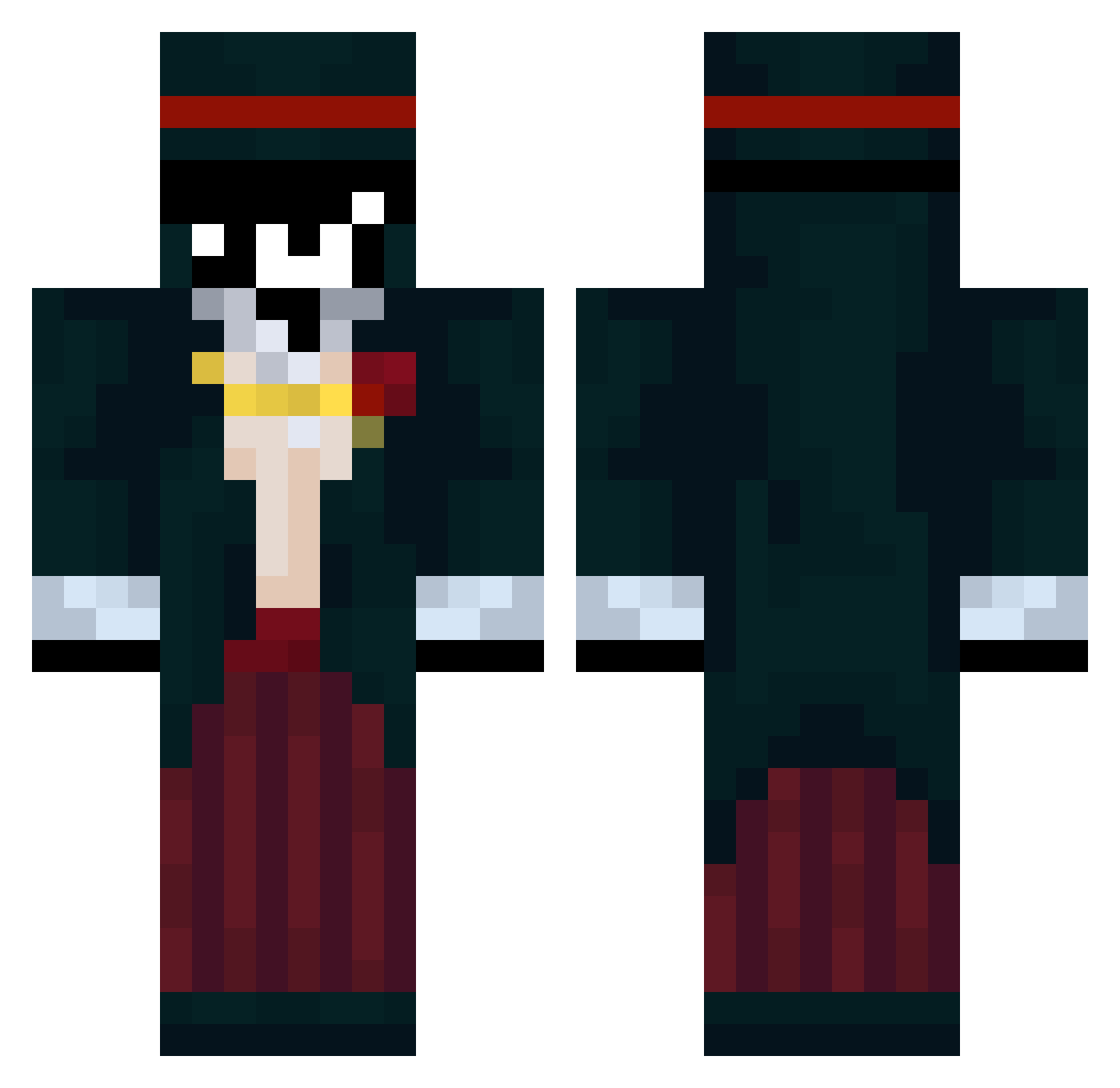 Catusss Minecraft skin, front and back view