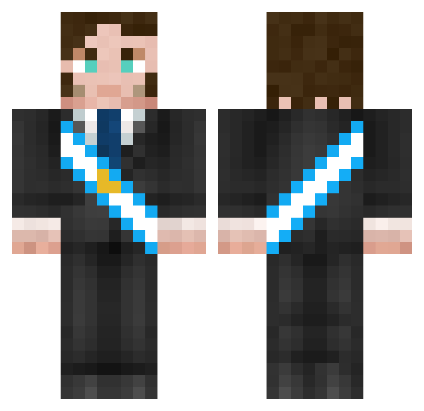 Criscopado Minecraft skin, front and back view