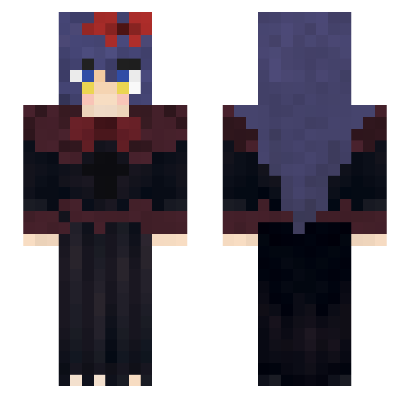 1Yoriichi Minecraft skin, front and back view