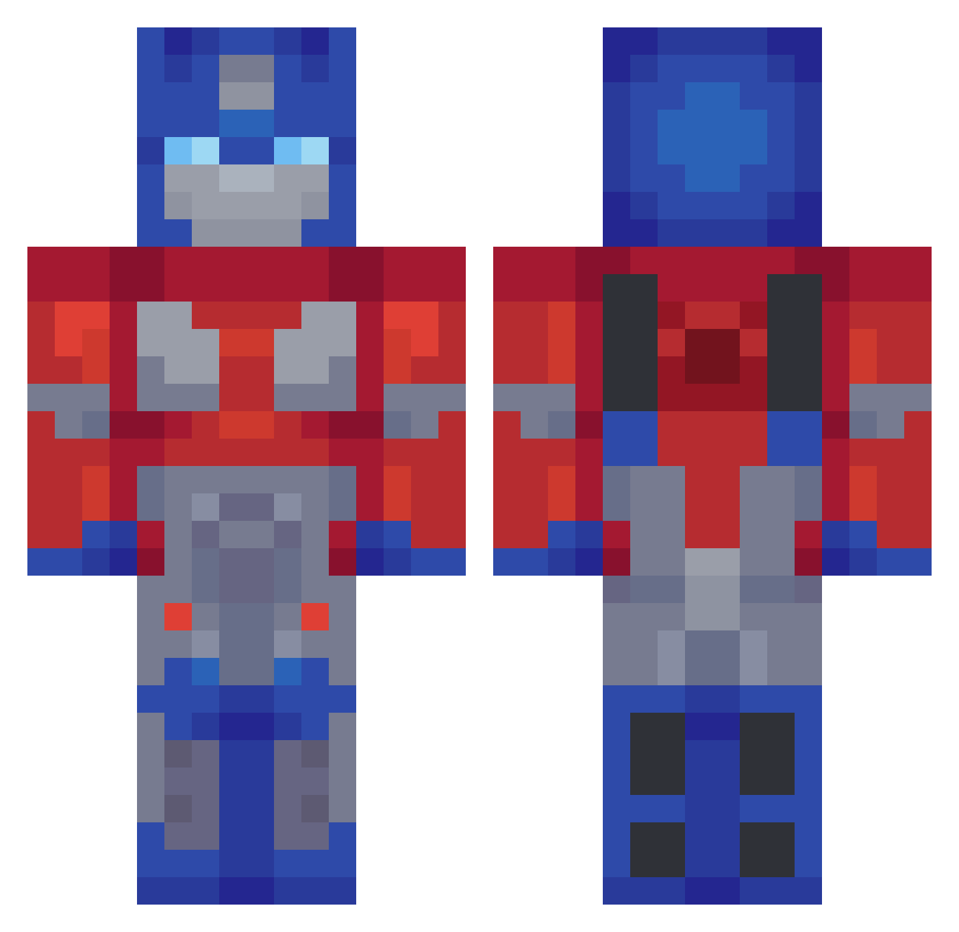 Allioli Minecraft skin, front and back view